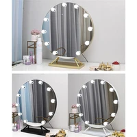 touch dimmable vanity mirror with lightshollywood led lighted makeup mirror for dressing room bedroom tabletop gold black