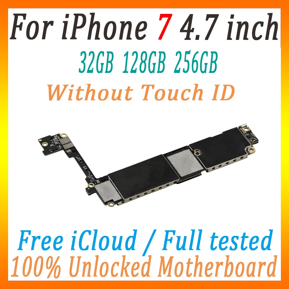 Оригинальная разблокированная материнская плата для iphone 7 с сенсорным ID/NO Touch ID, бесплатный iCloud для iphone 7 логическая плата с системой IOS