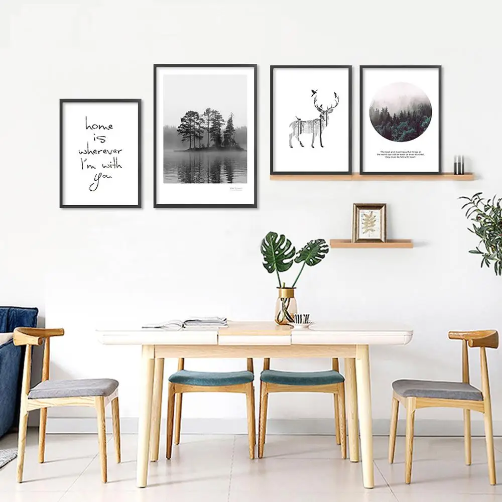 

Scandinavian Canvas Poster Nordic Decoration Landscape Wall Art Print Minimalist Painting Decorative Picture Living Room Decor