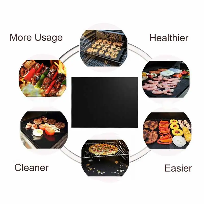 

Non-Stick BBQ Grill Mat Perfect For Baking On Gas Heat Resistant Quality High Temperature Barbecue Cooking Mats 2/3/5pcs sets