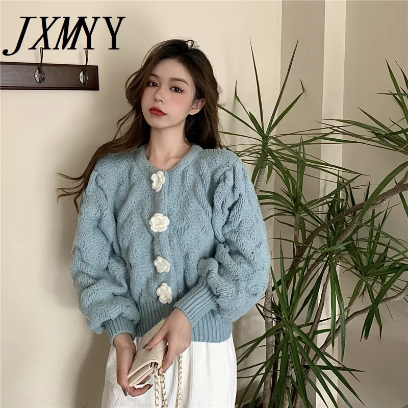 Укороченный свитер JXMYY корейский Кардиган укороченный топ 2021 модные свитера