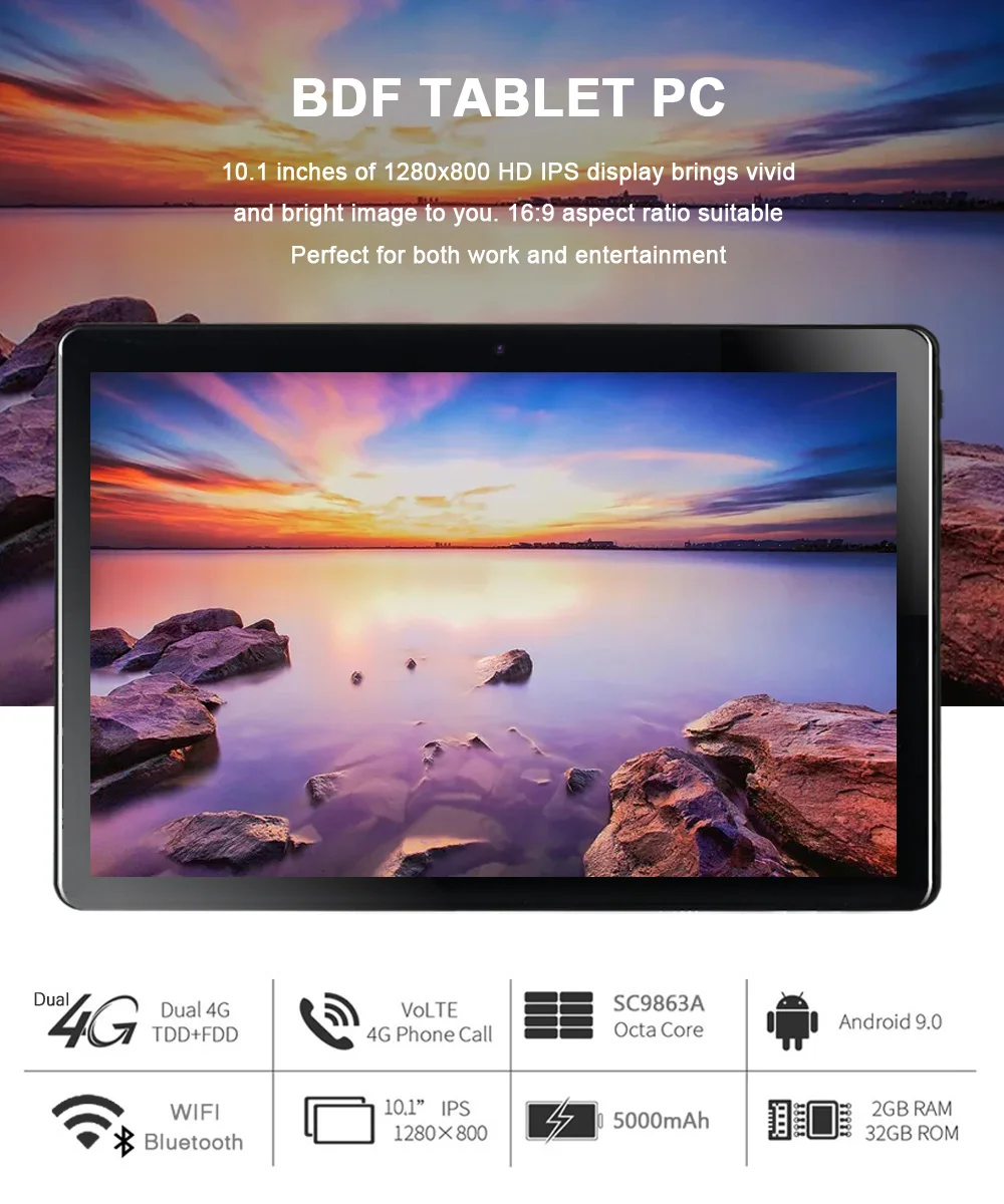 2021 Pro 10 1-дюймовый планшетный ПК Octa Core Android 1 Google Play 4G LTE планшеты WiFi GPS 2.5D 9 0*1280