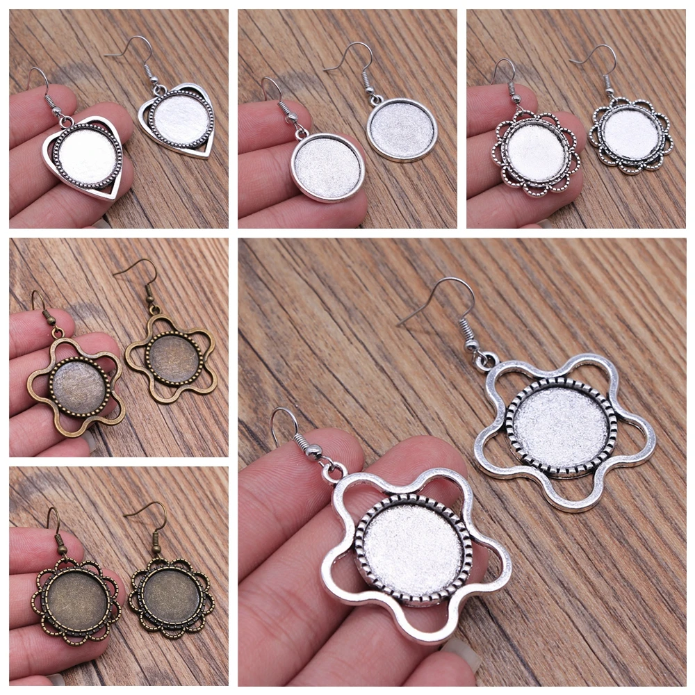 

Fit 18 мм круглый стеклянный кабошон пустые Установка ободок пустой основа для кабошона для серег, сделай сам, серьги ювелирных изделий