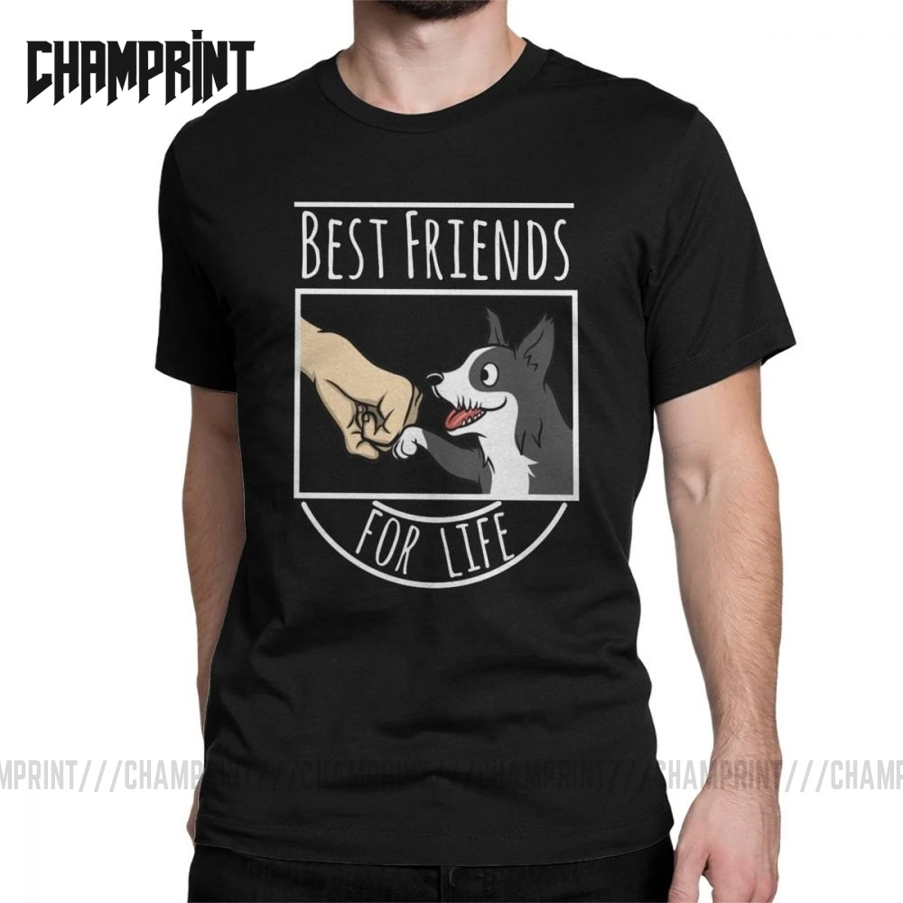 Футболка Border Collie с надписью Best Friends For Life мужские хлопковые футболки для любителей