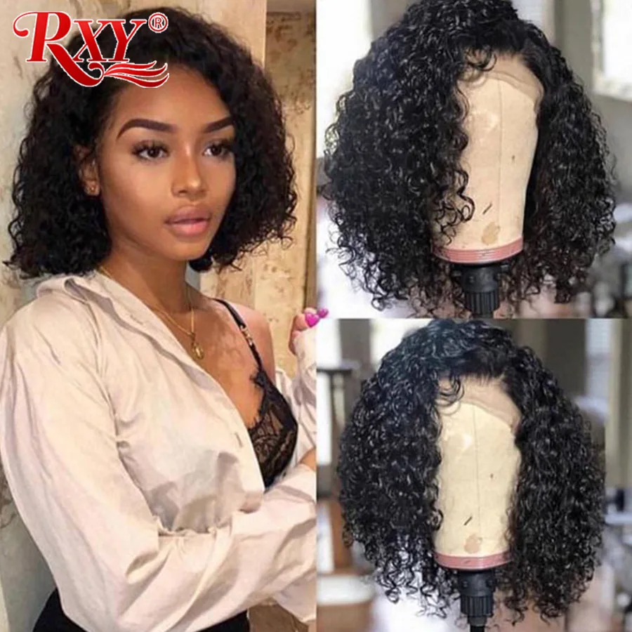 13x6 парик фронта шнурка афро кудрявые вьющиеся человеческие волосы RXY для женщин