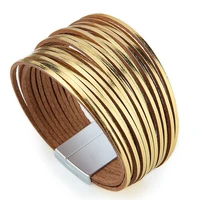 mixed color multi layer hand woven rope leather bracelet diy womens european and american retro jewelry