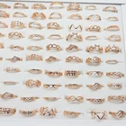 Кольца для женщин и девушек из розового золота с асимметричным дизайном, ювелирные изделия в случайном порядке