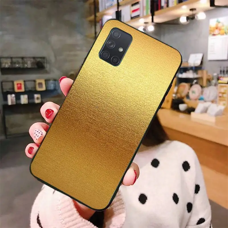 Yellow Gold Phone Case For Samsung Galaxy S6 S7 Edge Plus S8 S9 S20Plus S20ULTRA S10lite 2020 S10 | Мобильные телефоны и