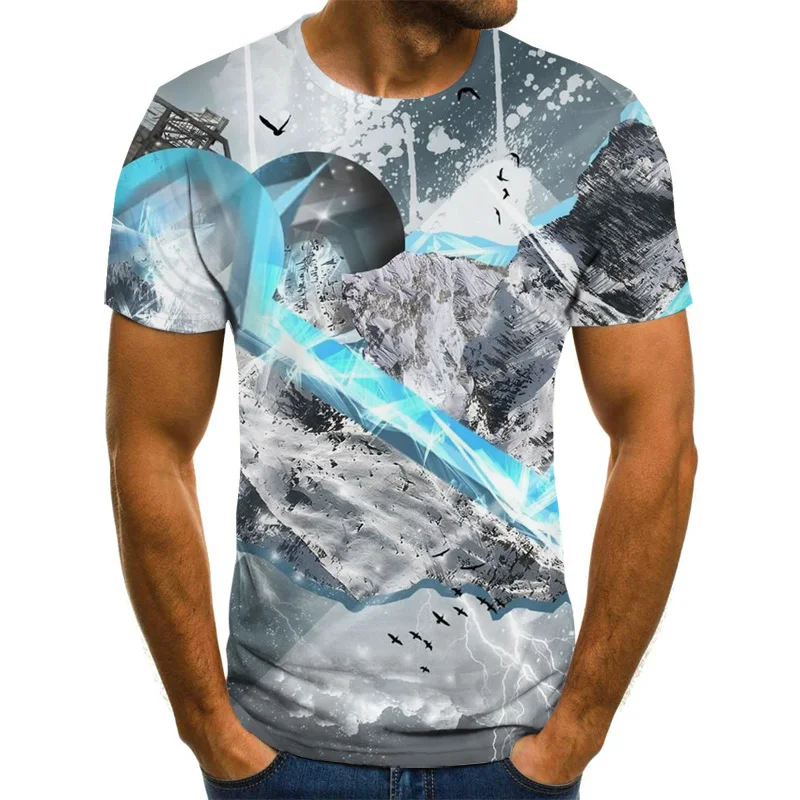 Гипнотическая 3d футболка Vertigo мужская летняя с 3D принтом футболки коротким