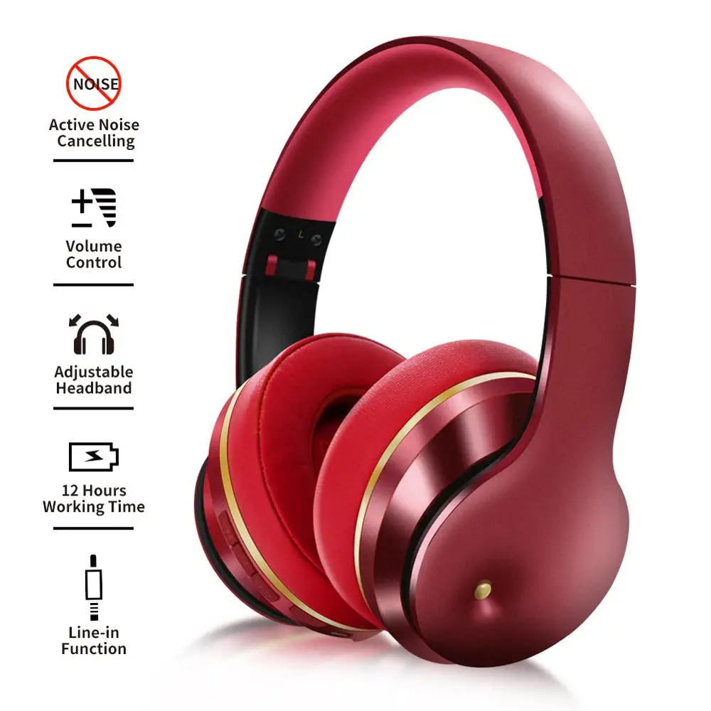 

Wireless Foldable Headphones 5.0 Bluetooth Headphone Gaming Stereo Noise Cancelling Headset For xiaomi iphone phone