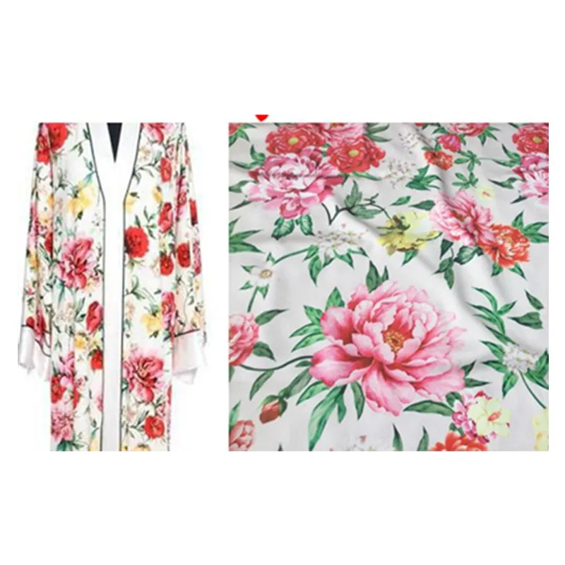 

Korean satin printed polyester fabric cloth 148 cm width fashion women's shirt dress children's clothing handmade DIY fabric