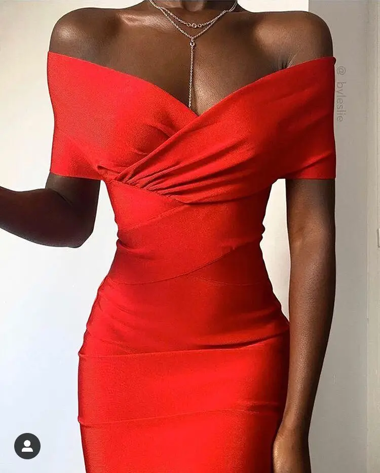 2021NEW 2021 New Summer Women Bodycon Bandage Dress Sexy Off The Shoulder Club Dress Midi Celebrity Party Dress