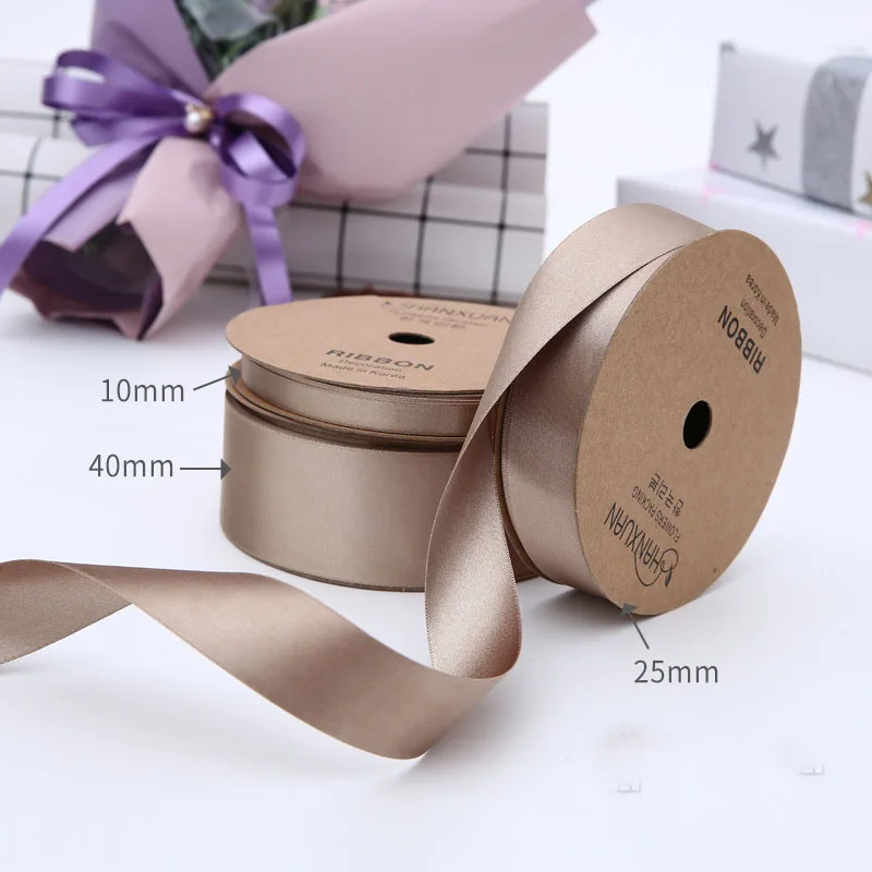 Обычная атласная лента 1 см 10 ярдов/рулон посылка материал отделка кружево