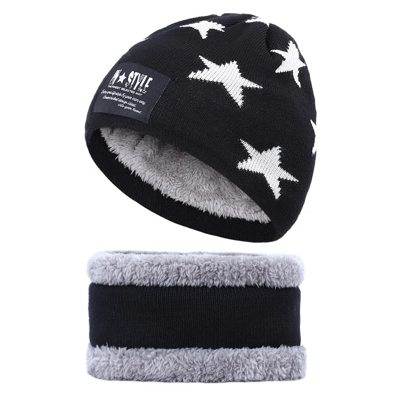 Комплект из 2 предметов для детей зимняя шапка и шарф вязаная - Цена: 344,69 руб.