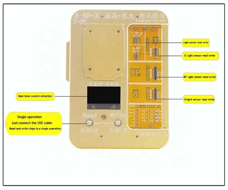 

WL LCD Display Sensor Light and Vibration Repair to Restore Data Read and Write Programmer For iPhone 7 7 Plus 8 X