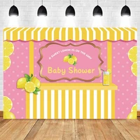 party backdrop photography lemon pink stripe banner for photo studio personalise photo background baby birthday photophone props