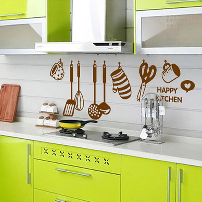 Самодельный съемный кухонный домашний зеленый водонепроницаемый постер