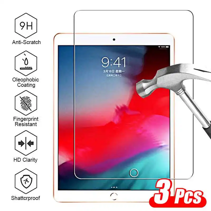 

3 Pcs Tempered Glass Screen Protector For iPad Mini 5 2019 4 3 2 Tablet Glass