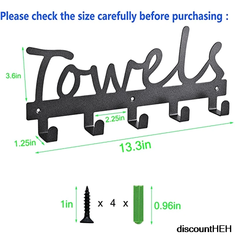 

5 Hooks Clothes Towel Rack Creative Wall Hanging Wrought Iron Robe Hook Kitchen Door Drying Rack Storage Rack Bathroom