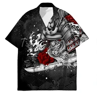 tessffel samurai japan tattoo 3d print men%e2%80%99s hawaiian shirts beach shirt fashion summer harajuku casual oversize streetwear s26