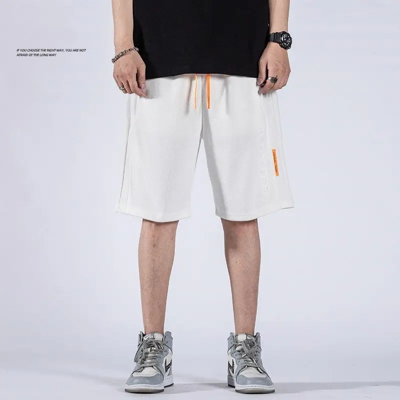 

Shorts women's fashion brand Hong Kong Style rainbow drawstring sports pants summer wear trend, loose casual Capris fashion