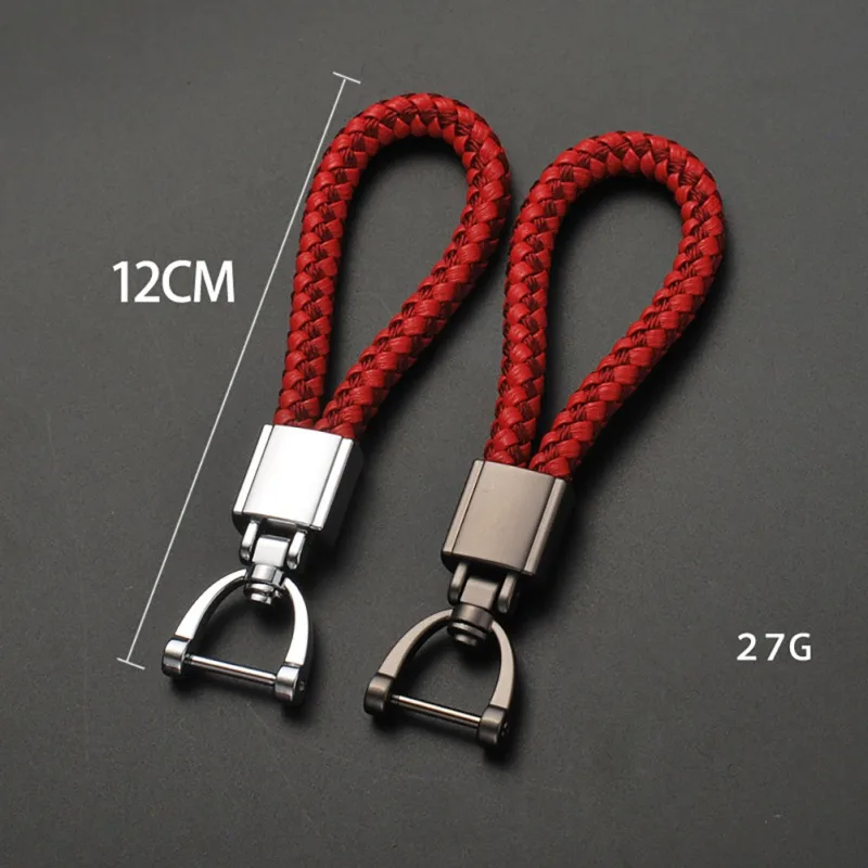 

Unisex Hand Woven Leather KeyChain 360 Rotating Horseshoe Buckle Jewelry Key Rings Holder Outdoor Tool