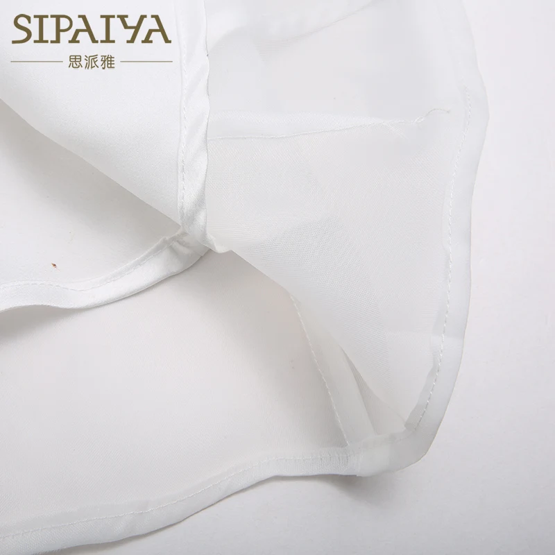 

2021 Europe and America Pure Color Organza Off Shoulder Flared Sleeve Summer Half Through Shirt Back Care Machine Off Back Sexy