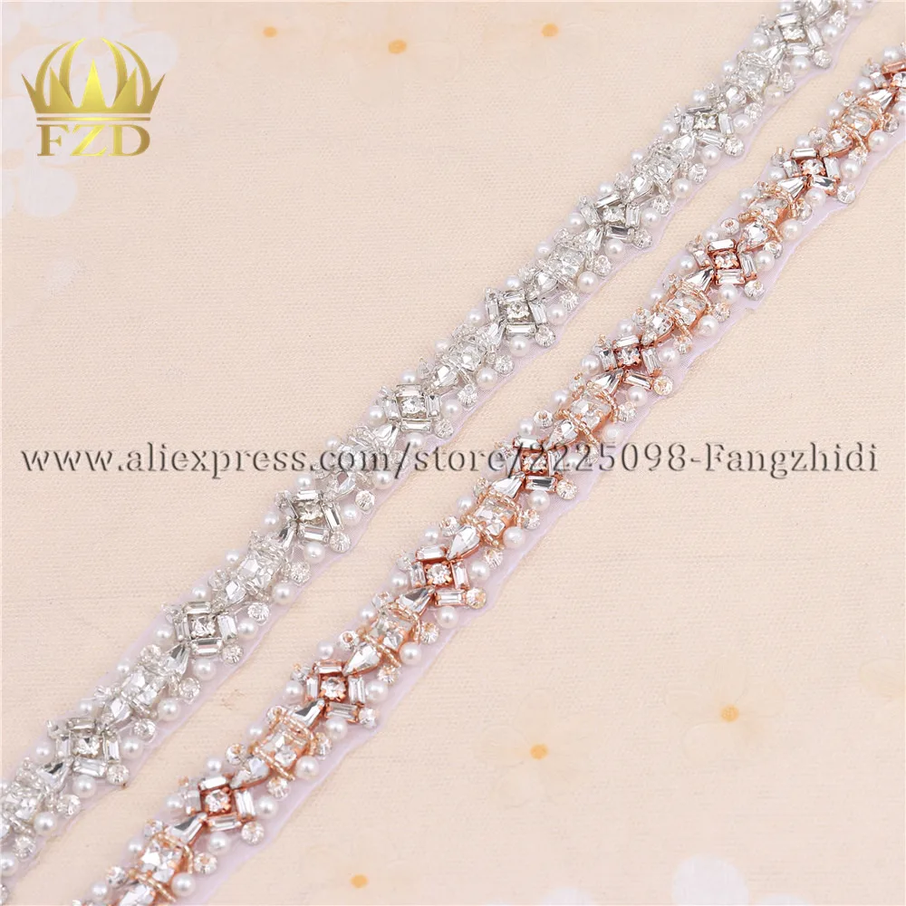 FZD 1 ярд Flatback Пришивные бусины хрустальные свадебные стразы аппликация Железо на