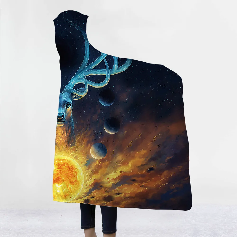 Раптор, Лев, тигр, волк, одеяло с капюшоном, уплотненное, 3d Рисунок, пледы, одеяло, семейный плед для детей, Прямая поставка