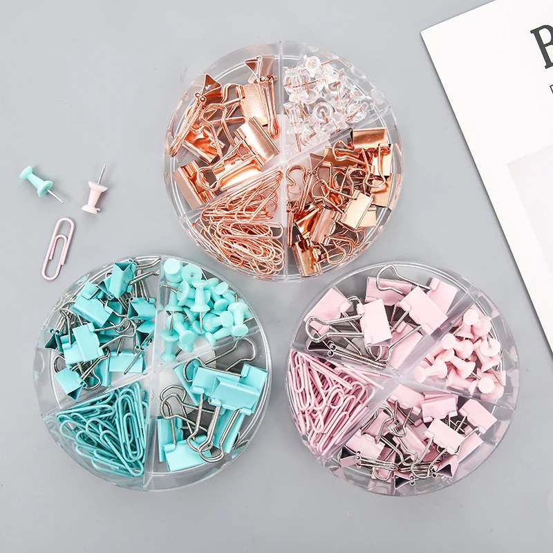 Милые нажимные булавки зажимы для бумаги Kawaii выдалбливают связывающие розовое