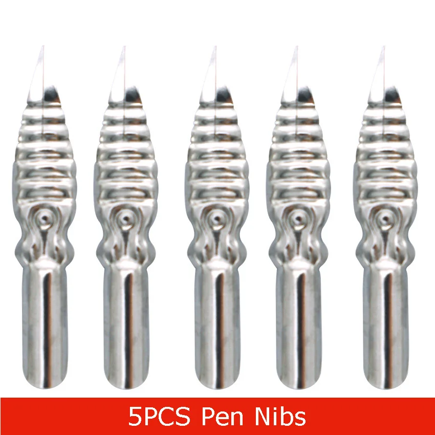 B5 Pen Nib 1/5 шт пера для каллиграфического Письма Мультфильм комиксы рисунок перо для чернильницы деревянный держатель дело школьные принадлежности - Цвет: B5 Pen Nib