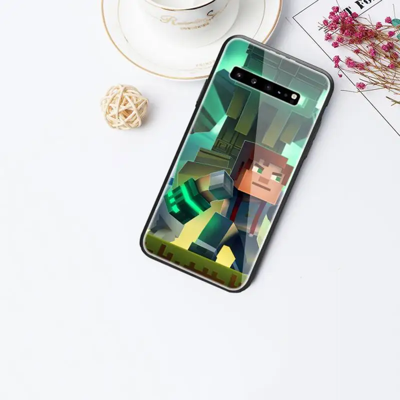 

0 Minocrafts-compatible Phone Case Tempered Glass For Samsung S6 7 8 9 10 20 Plus Ultra Note8 9 10 10pro