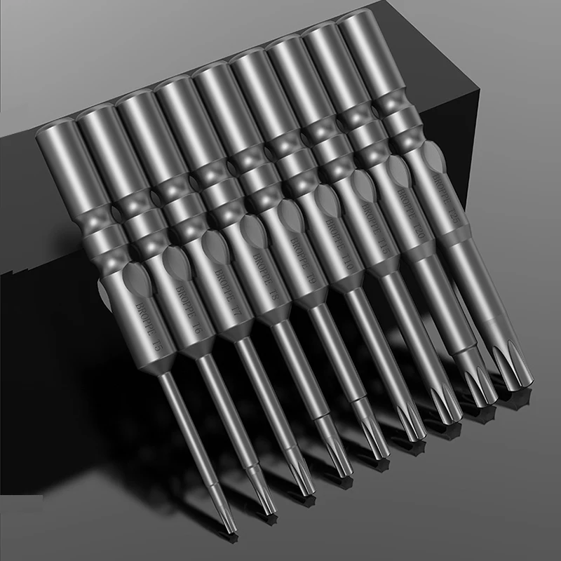 9Pcs 60mm Torx Head Screwdriver Bits 6mm Round Shank Driver Magnetic Security Drill Bit for 802 Electric | Инструменты