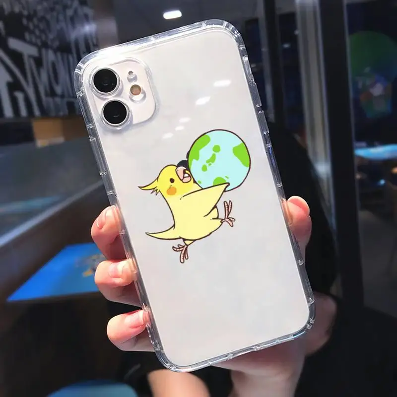

Cartoon cute animal Elephant Bird Rabbit Phone Case Transparent for iPhone 11 12 mini pro XS MAX 8 7 6 6S Plus X 5S SE 2020 XR