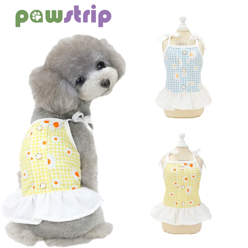 

Summer Pet Dog Princess Dress Plaid Dog Skirt Soft Pet Dresses for Dogs Cats Small Dog Clothes Puppy Costume Ropa Para Pereo