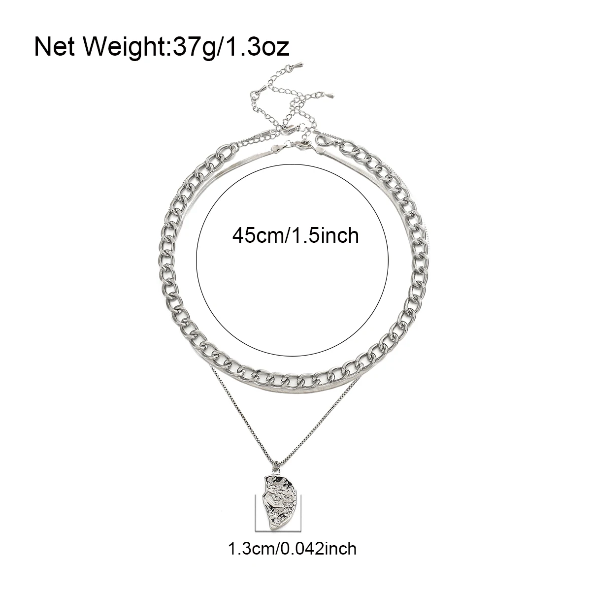 

Flashbuy New Trendy Silver Color Multilayer Chain Necklace Women Square Snake Bone Pendant Stacking Necklace Fashion Jewelry