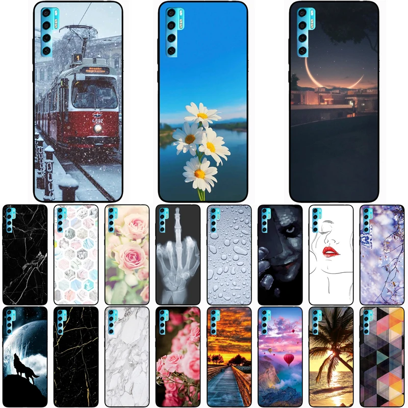 Для TCL 20 PRO Чехол волк Силиконовые чехлы из ТПУ для Pro рисунок с котом сумочка