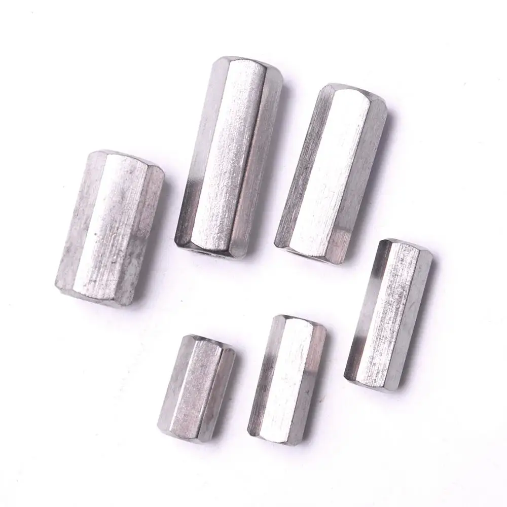 Atoplee 2 шт. 6 мм 8 длинный стержень шестигранная гайка 304 из нержавеющей стали для