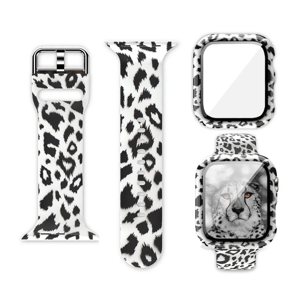 Leopard Strap for Apple Watch Band 44mm 40mm 42mm 38mm Silicone Woman Bracelet Printed Belt Iwatch Series 6 SE 5 4 3 Accessories