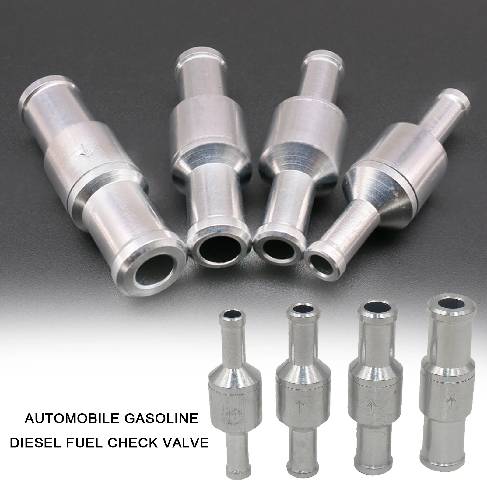 

One Way Check Valve Aluminium Alloy Fuel Non Return Check Valve Petrol Diesel for Car Automobile Oil Water Pumps 6-12mm