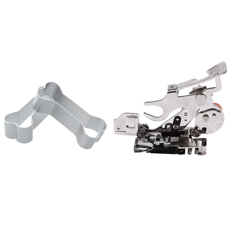 

2 Pcs Stainless Steel Baking Cookie Cutter Biscuit Cake Mold & 1 Pcs Ruffler Presser Foot