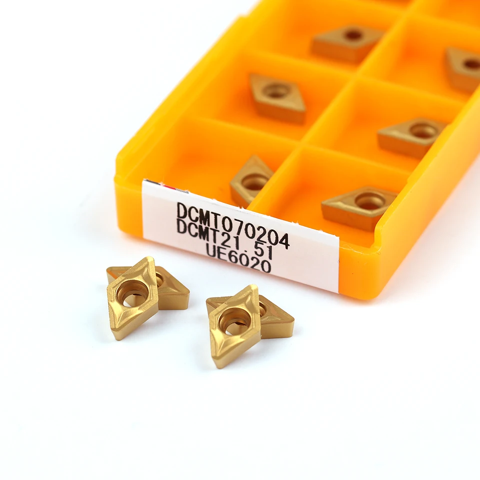 10 шт. DCMT070204 VP15TF US735 UE6020 Внешний токарный станок для металла инструмент DCMT 070204