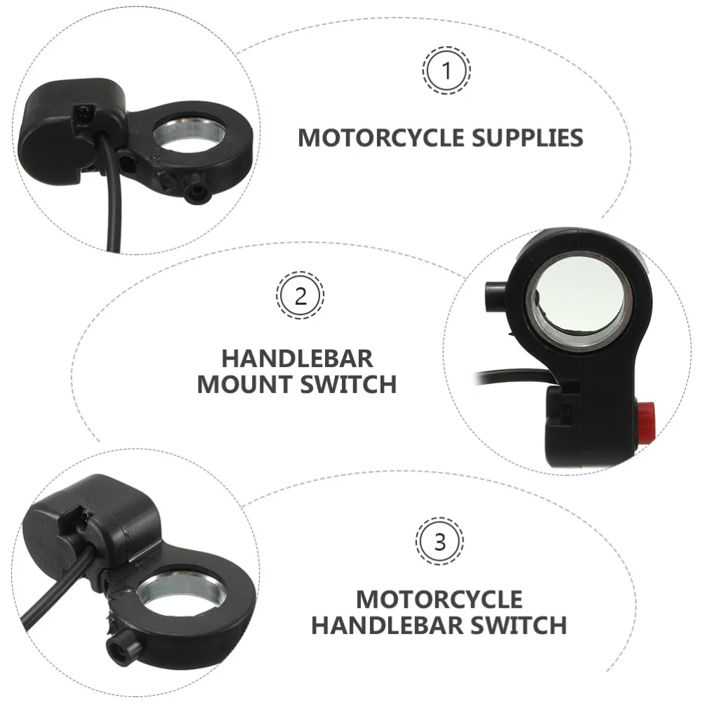 

7/8 inch Handlebar Horn Switch Control Motorcycle Horn Button Switch (Black)