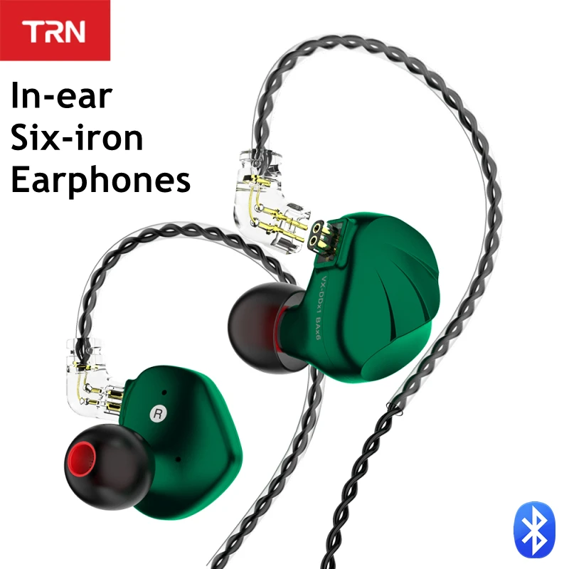 

TRN VX Bluetooth Headphones In-ear Six-iron Earphones Mobile Phone Headset With Professional Wheat Heavy Bass Sports Earplugs