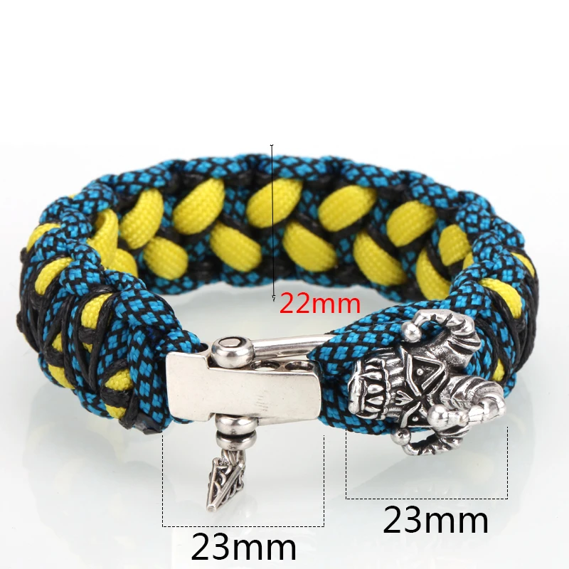 Мужской Плетеный веревочный браслет в стиле панк Паракорд с черепом Спарта для