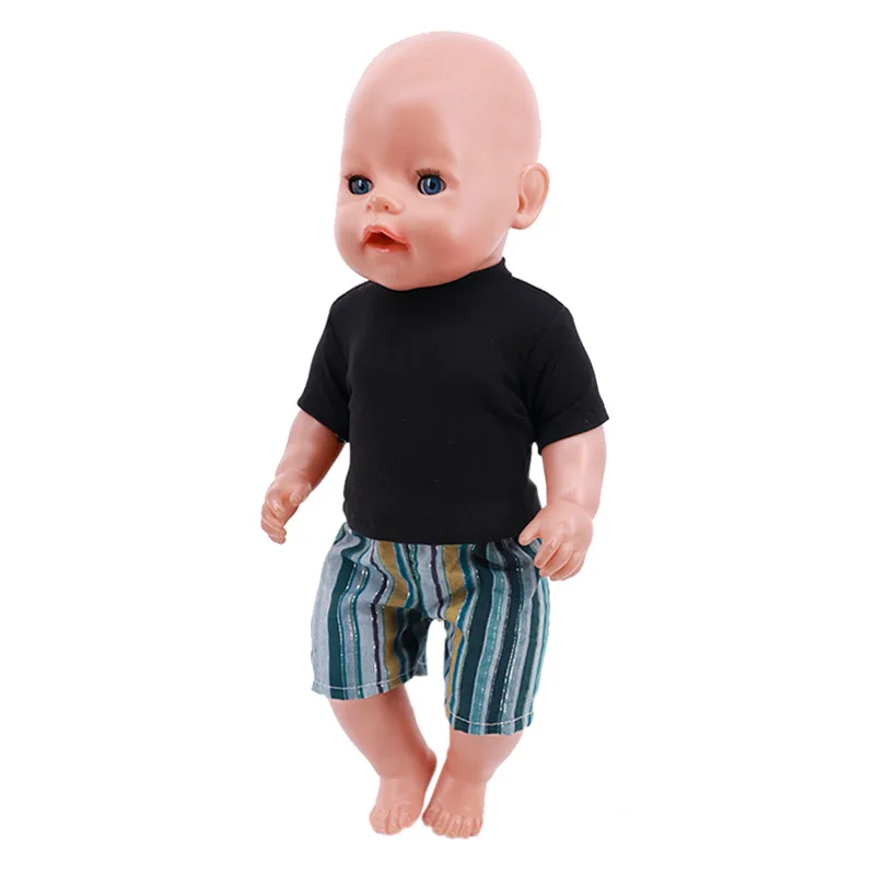 6 Styles Solid Shirt + Stripe Shorts Suits Doll Clothes For18 Inch American &amp Baby New Born Accessories Girls Festival Gift | Игрушки и