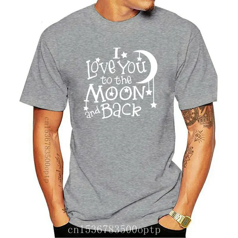 

Мужская хлопковая футболка с коротким рукавом и надписью «I Love You To The Moon And Back»