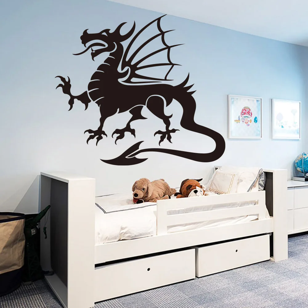 Flying Dragon WallPaper Home bedroom Decoration Accessories Removable Living Room Wall Art Stickers kidsroom decor | Дом и сад