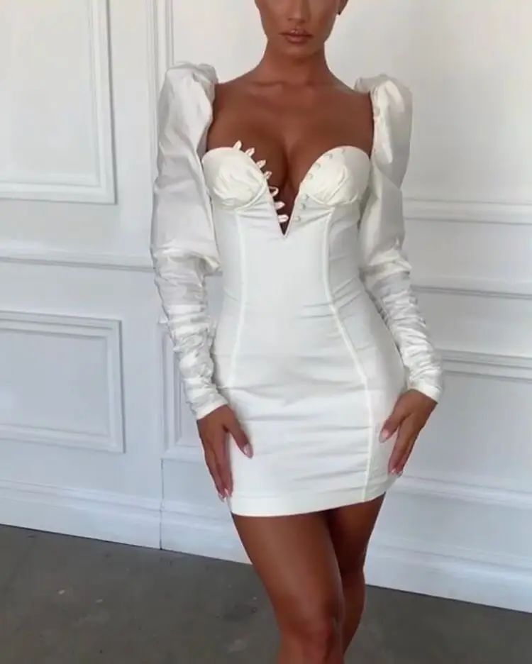 

Top Quality Celebrity White Fashion Sexy Dress Homecoming Party Bodycon Dress