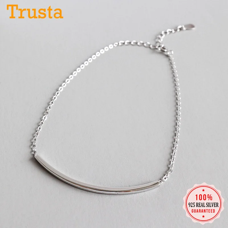 Женские квадратные ножные браслеты Trustdavis геометрические из настоящего серебра